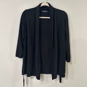 Zara Knit Black Long Sleeve Open Front Back Tie Cardigan Women’s Size Medium
